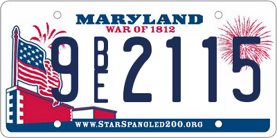 MD license plate 9BE2115