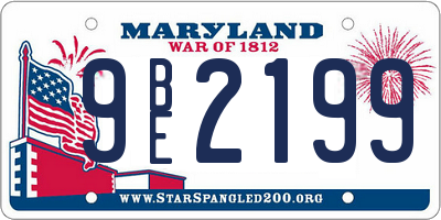 MD license plate 9BE2199