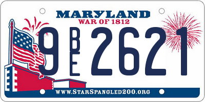 MD license plate 9BE2621