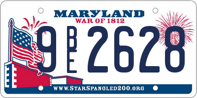MD license plate 9BE2628