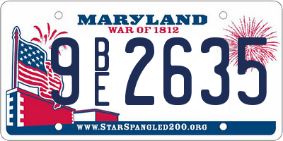 MD license plate 9BE2635