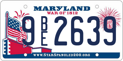 MD license plate 9BE2639