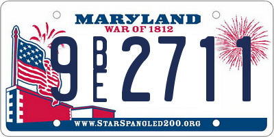 MD license plate 9BE2711