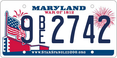 MD license plate 9BE2742