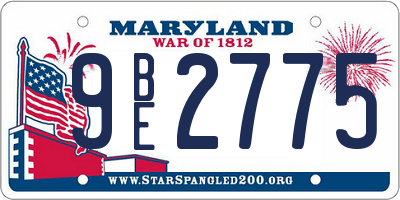 MD license plate 9BE2775