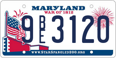 MD license plate 9BE3120