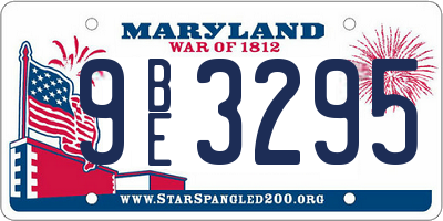 MD license plate 9BE3295