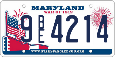 MD license plate 9BE4214