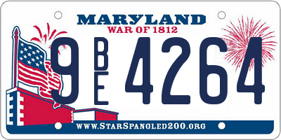 MD license plate 9BE4264