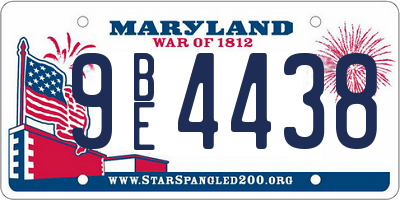 MD license plate 9BE4438