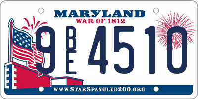 MD license plate 9BE4510