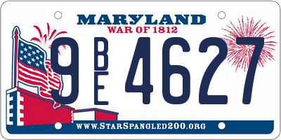 MD license plate 9BE4627