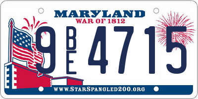 MD license plate 9BE4715