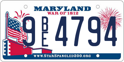 MD license plate 9BE4794