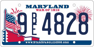MD license plate 9BE4828