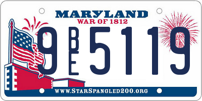 MD license plate 9BE5119