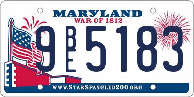 MD license plate 9BE5183