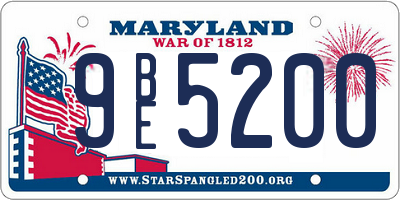 MD license plate 9BE5200
