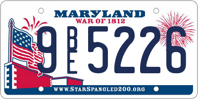 MD license plate 9BE5226