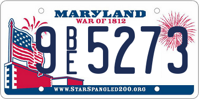 MD license plate 9BE5273
