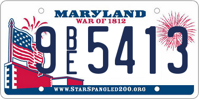 MD license plate 9BE5413