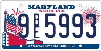 MD license plate 9BE5993