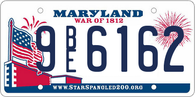 MD license plate 9BE6162