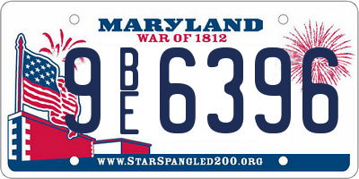 MD license plate 9BE6396