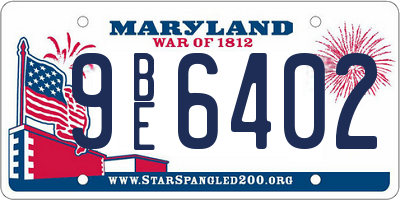 MD license plate 9BE6402