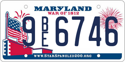 MD license plate 9BE6746