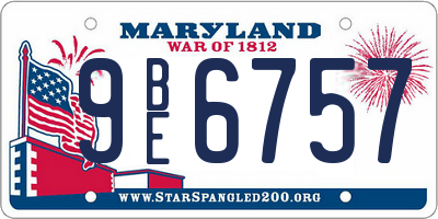 MD license plate 9BE6757