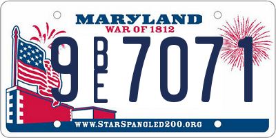MD license plate 9BE7071