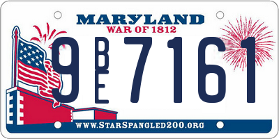 MD license plate 9BE7161