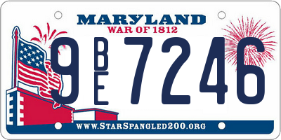MD license plate 9BE7246