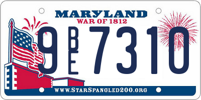 MD license plate 9BE7310