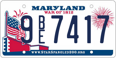 MD license plate 9BE7417