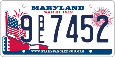 MD license plate 9BE7452