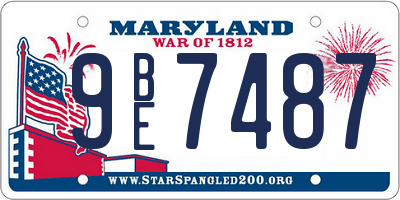 MD license plate 9BE7487