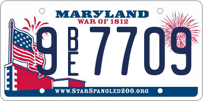 MD license plate 9BE7709