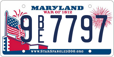 MD license plate 9BE7797