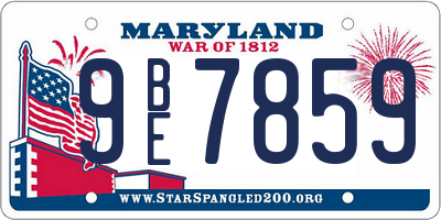 MD license plate 9BE7859