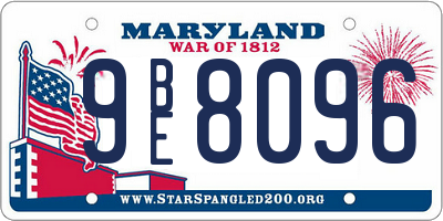 MD license plate 9BE8096