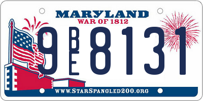 MD license plate 9BE8131