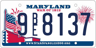 MD license plate 9BE8137