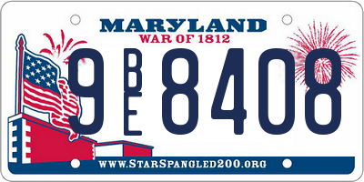 MD license plate 9BE8408