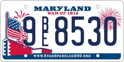 MD license plate 9BE8530