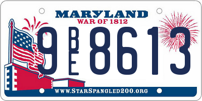 MD license plate 9BE8613