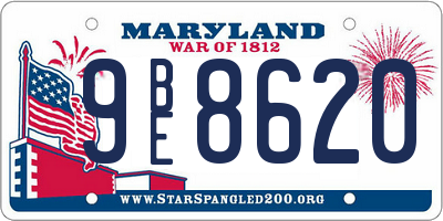 MD license plate 9BE8620