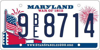MD license plate 9BE8714