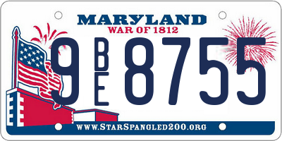 MD license plate 9BE8755